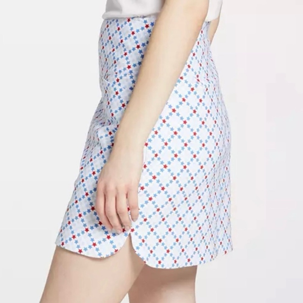 Lady Hagen Skort w/ Tummy Control / White with Red & Blue Stars - Picture 5 of 5